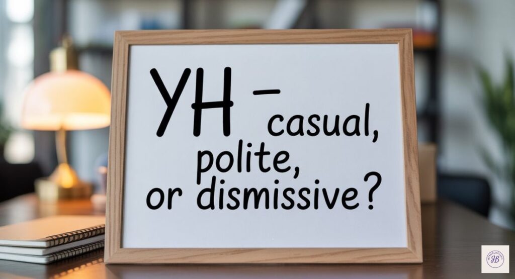 The Tone Behind “YH” – Casual, Polite, or Dismissive?